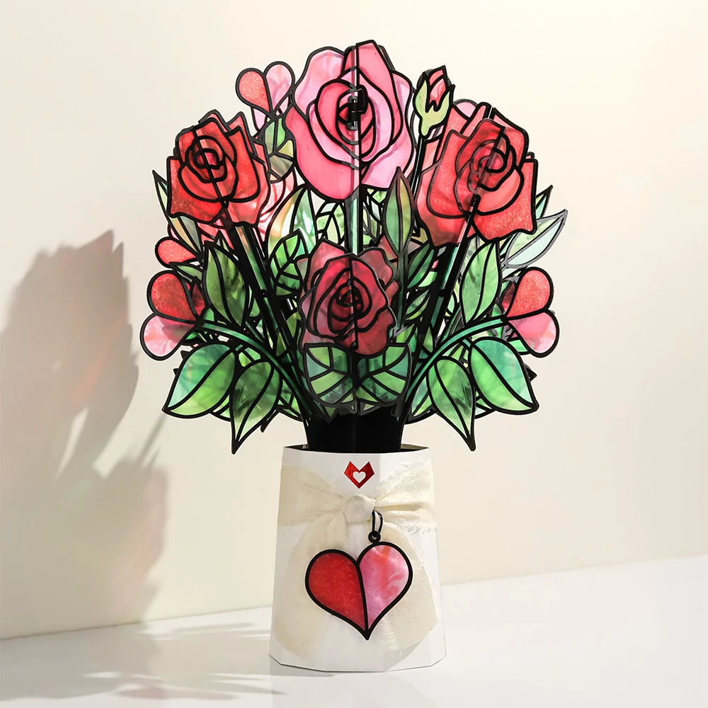 Lovepop Everlasting Rose HeartFelt Charm Card & Suncatcher Bouquet Bundle - Image 6