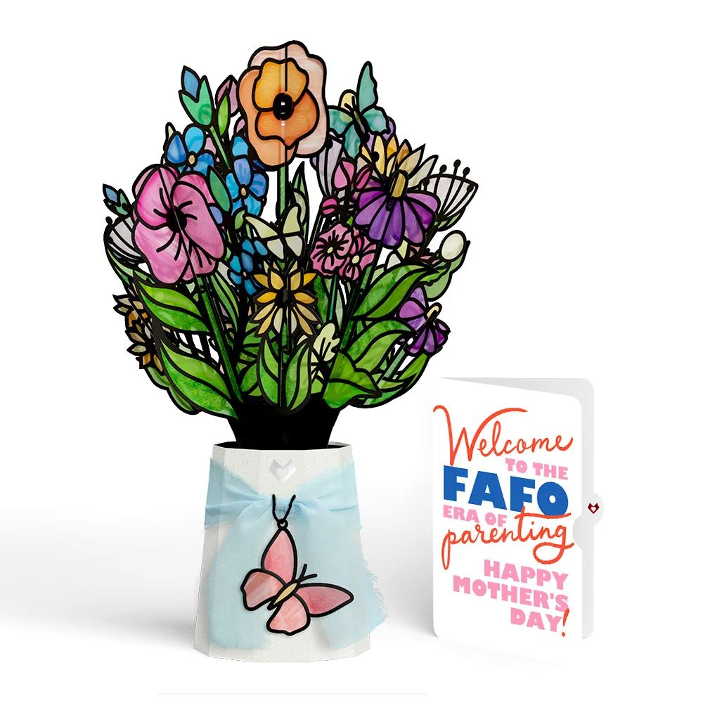 Lovepop Garden Glow Mother's Day Suncatcher Bouquet and FAFO Era Sentiment Set Glass