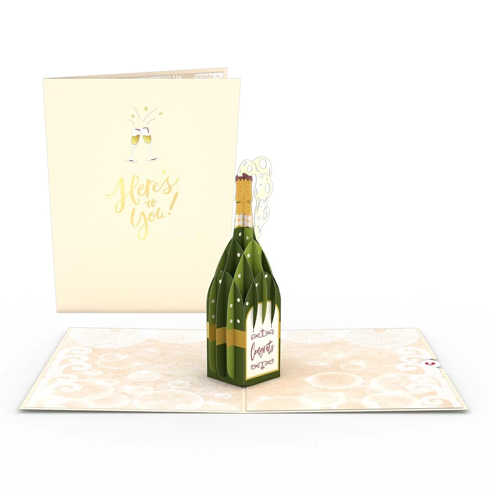 Lovepop Here's to You Champagne Pop-Up Card Bottle