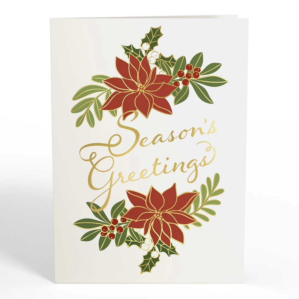 Lovepop Season's Greetings Poinsettia Pop-Up Card & Suncatcher Bouquet Bundle - Image 4
