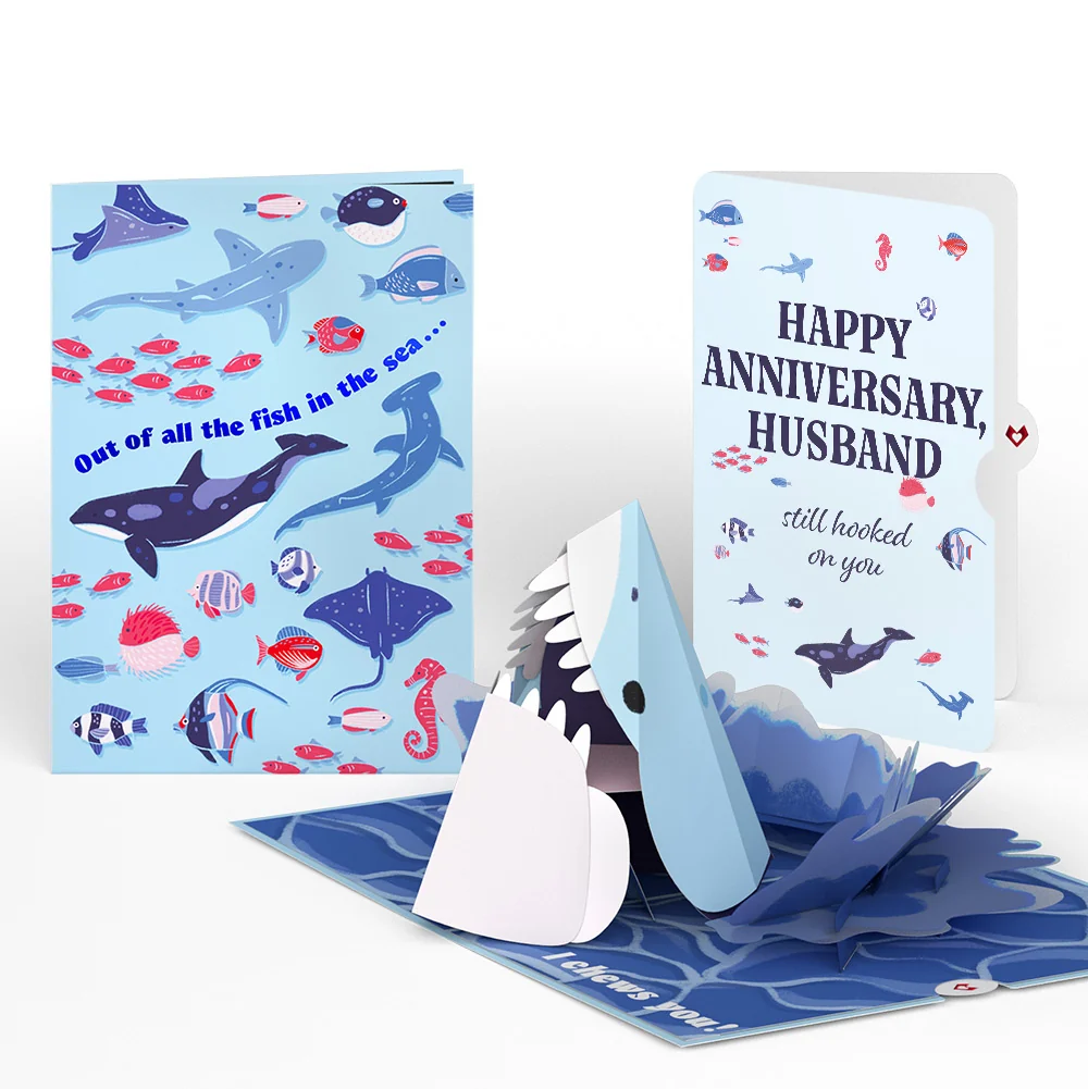 Lovepop I Chews You Shark Anniversary Pop-Up Card and Sentiment Set for Husband