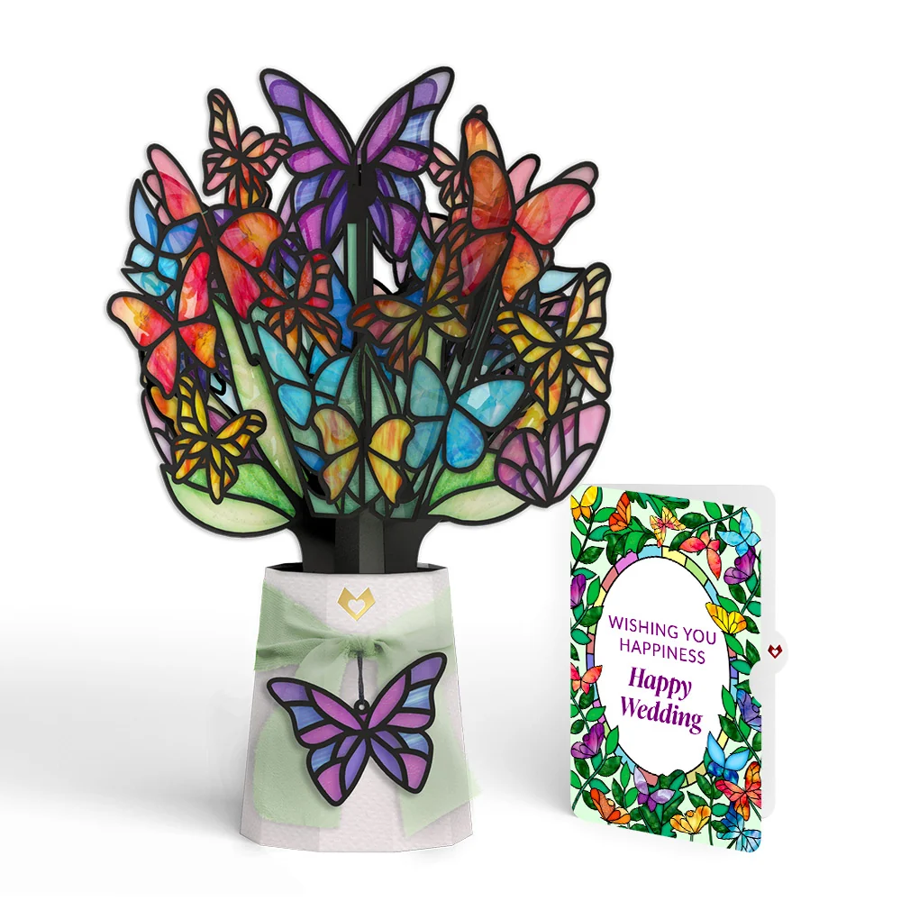 Lovepop Butterfly Brilliance Weddings Suncatcher Bouquet and Sentiment Set Glass