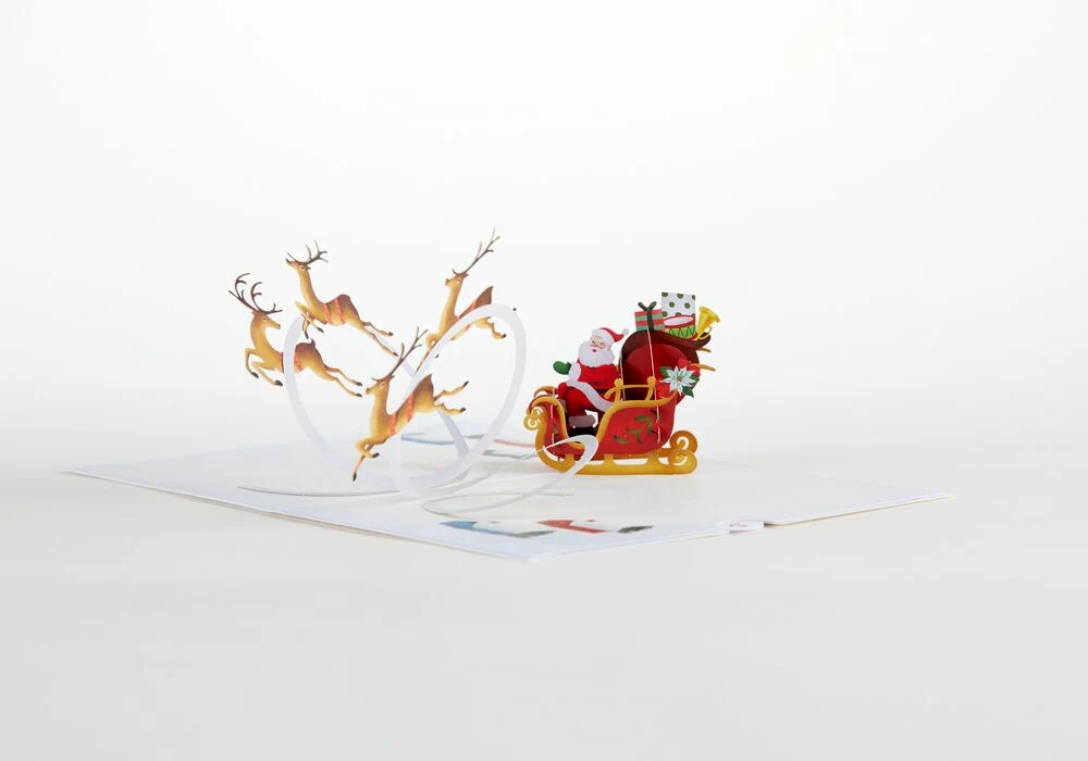 Lovepop Santa Sleigh and Reindeer Pop-Up Card - Image 4