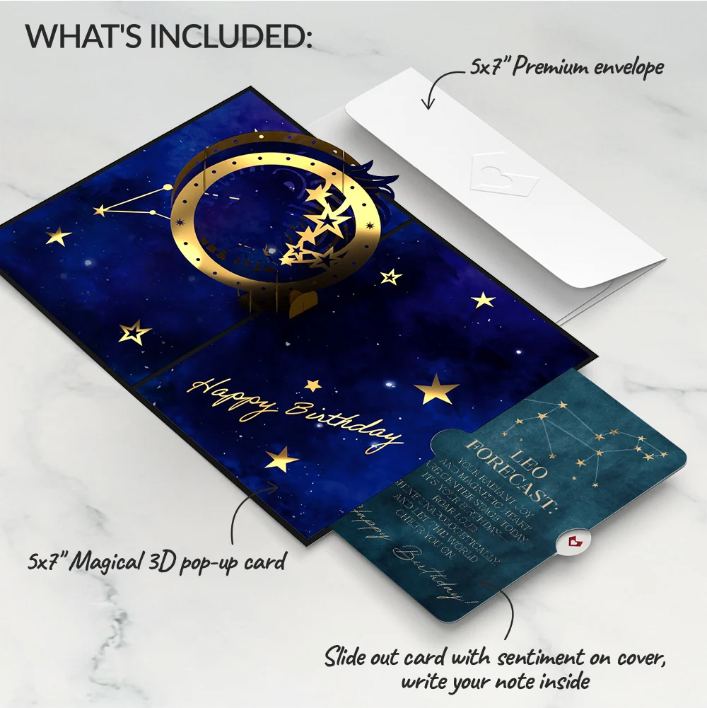 Lovepop Leo Zodiac Birthday Pop-Up Card and Sentiment Set - Image 2