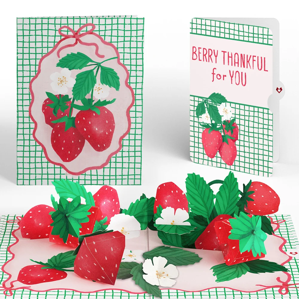 Lovepop Sweet Strawberry Patch Thank You Pop-Up Card and Sentiment Set