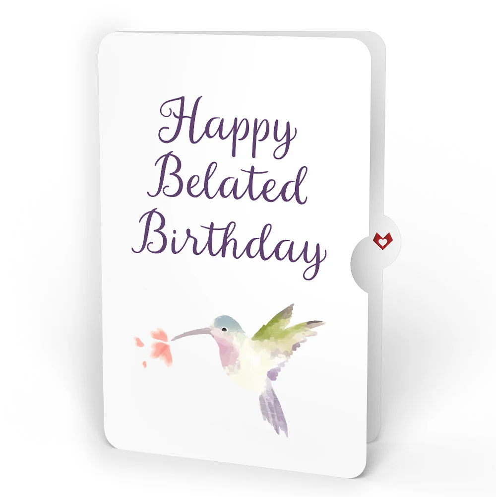 Lovepop Serene Hummingbird Belated Birthday HeartFelt Charm Card and Sentiment Set - Image 4