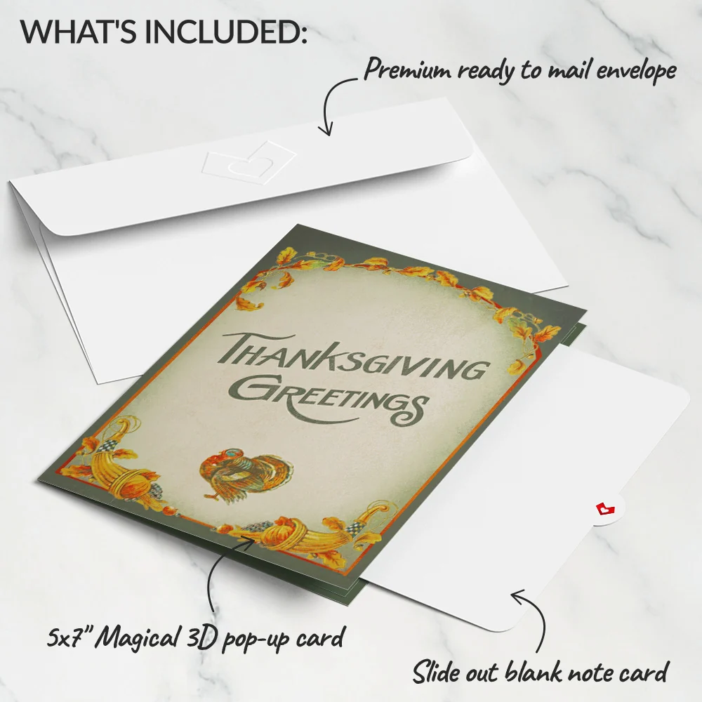 Lovepop Thanksgiving Greetings Vintage Turkey Pop-Up Card - Image 5