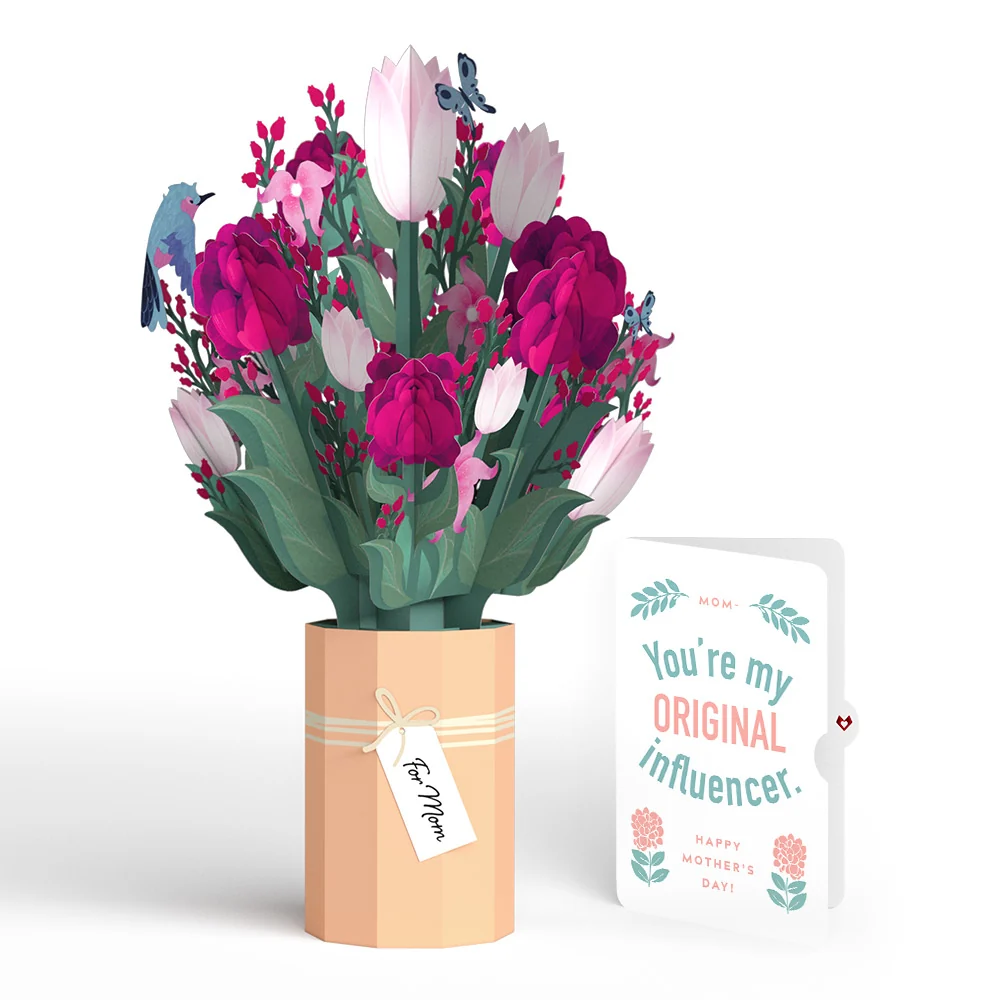 Lovepop Mother’s Day Bouquet and Original Bloom Tribute Sentiment Set for Mom Vase