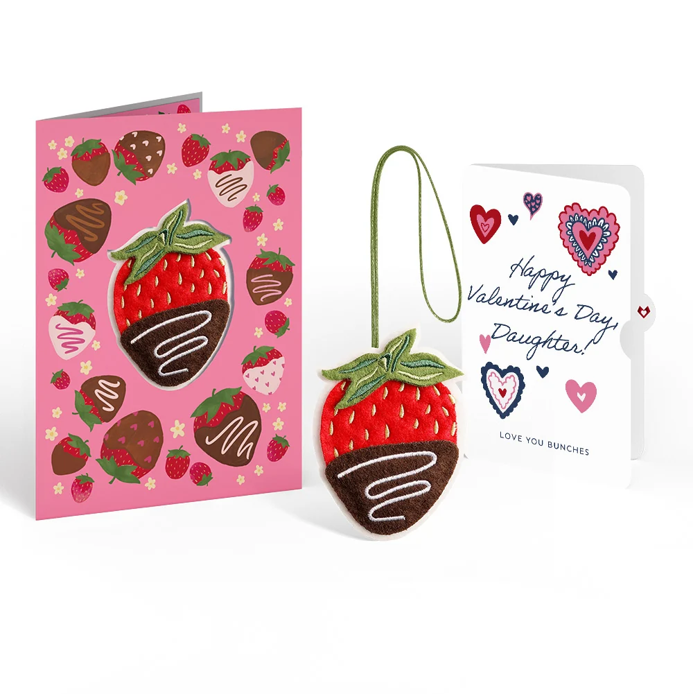 Lovepop Sweet Strawberry Valentine HeartFelt Charm Card and Sentiment Set for Daughter Bag