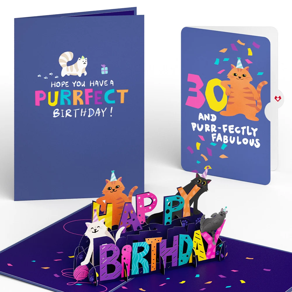 Lovepop Happy 30th Birthday Cats Pop-Up Card and Sentiment Set