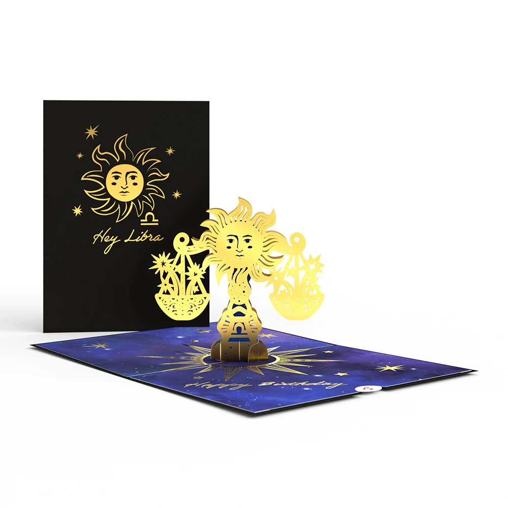 Lovepop Libra Zodiac Birthday Pop-Up Card Scale