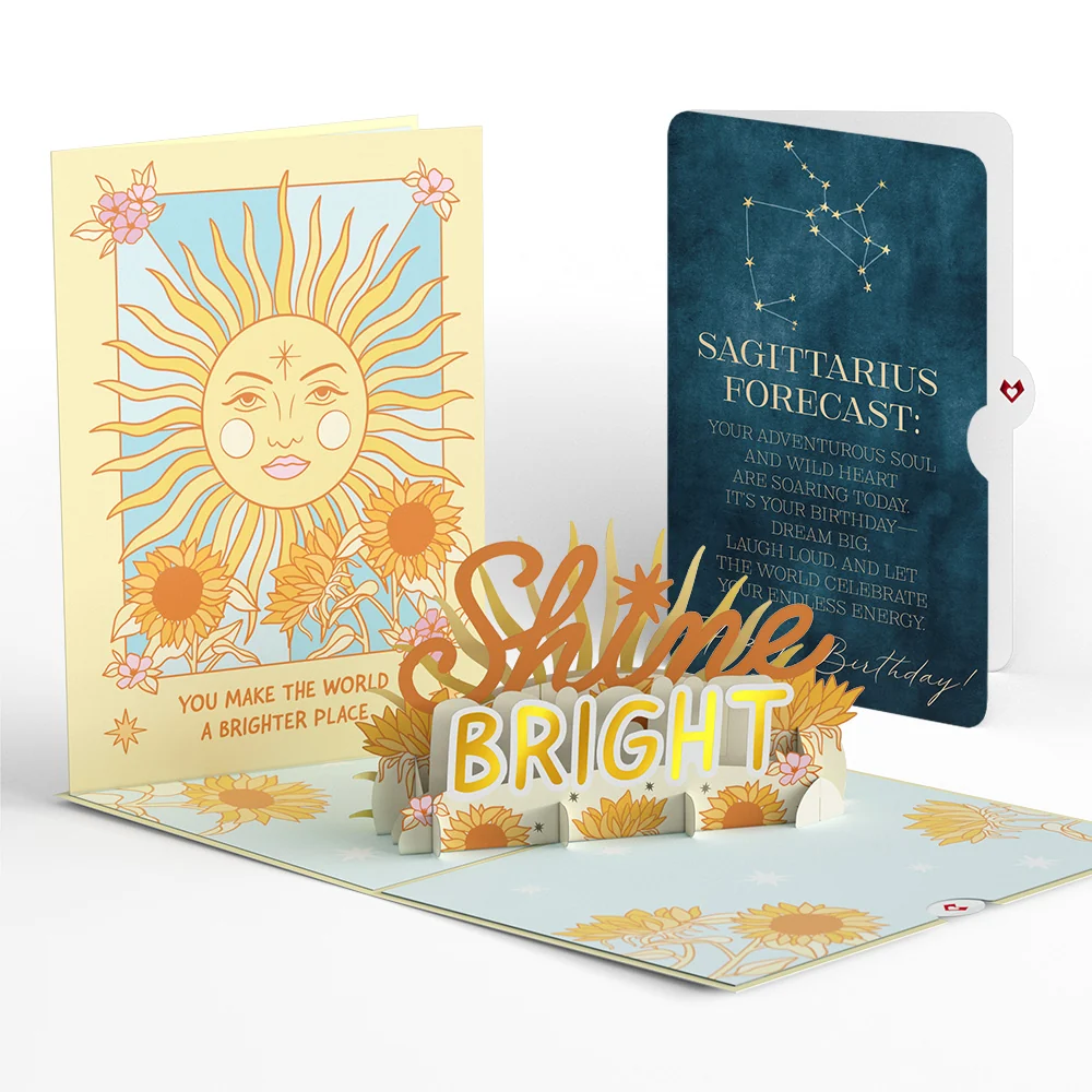 Lovepop Shine Bright Birthday Pop-Up Card and Sagittarius Zodiac Sentiment Set