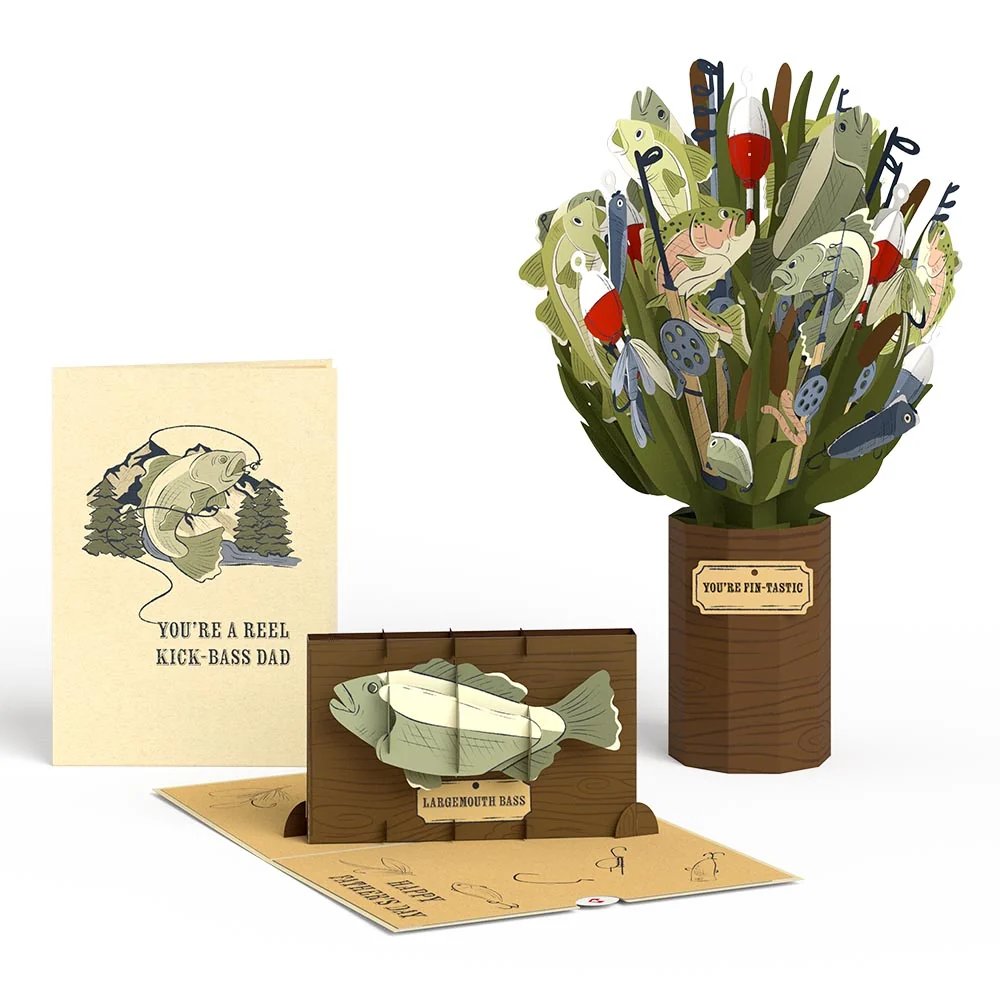 Lovepop Kick-Bass Dad Father's Day Pop-Up Card & Bouquet Bundle
