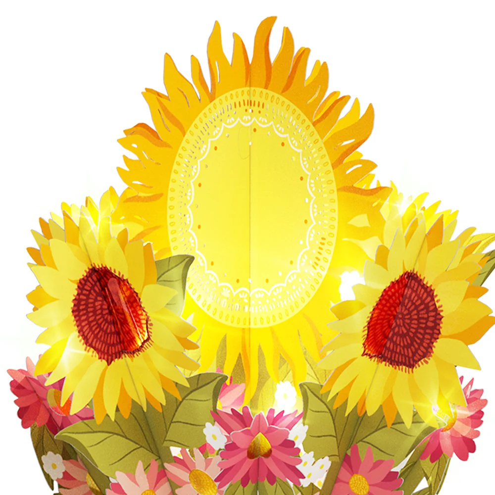 Lovepop Sunflower Sunshine Light-Up Bouquet and Grandparents Day Sentiment Set Vase - Image 3
