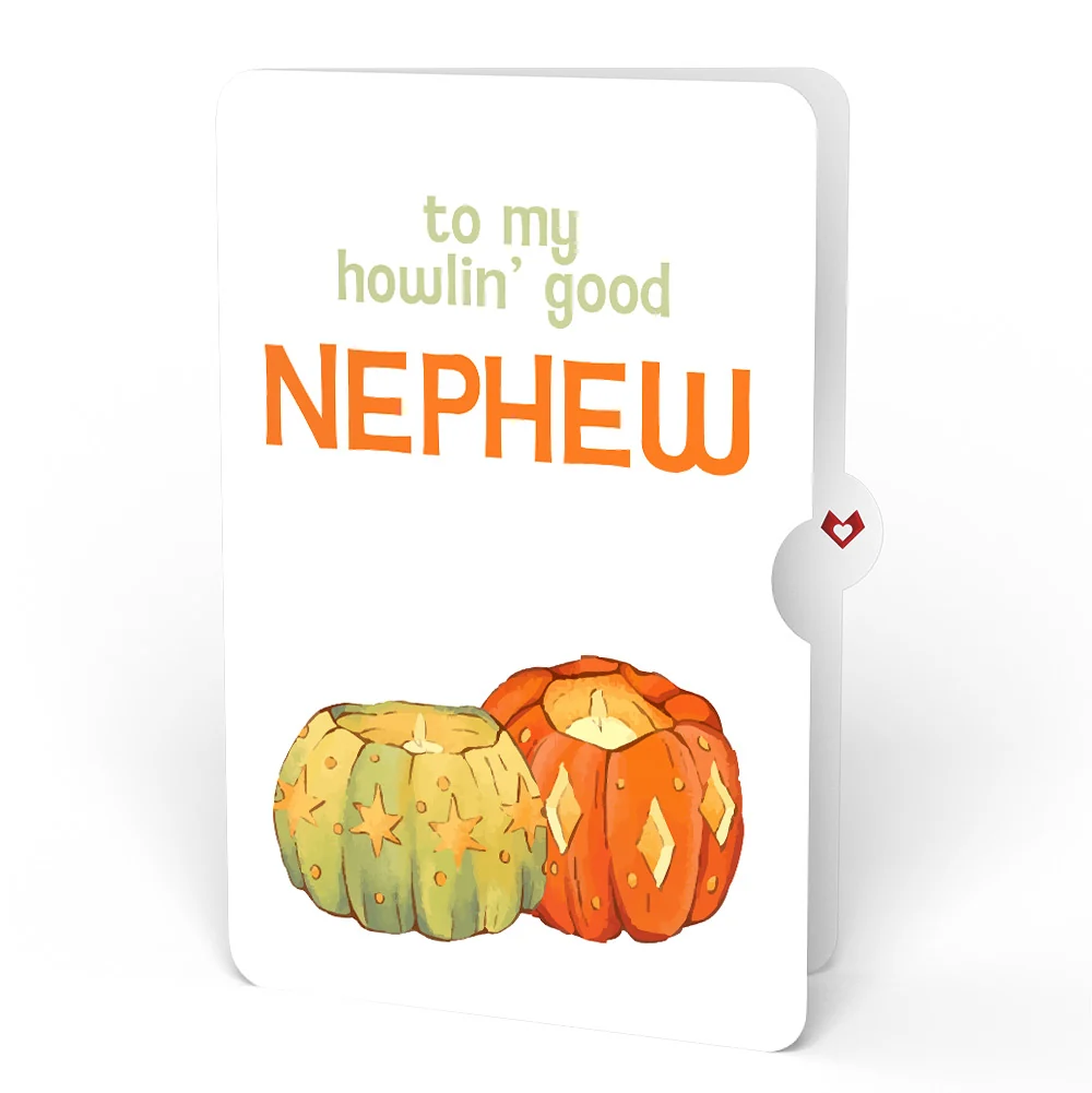 Lovepop Happy Halloween Pumpkin Light-Up Pop-Up Card and Sentiment Set for Nephew - Image 4