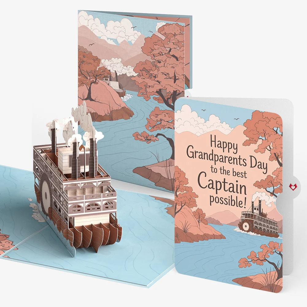 Lovepop Steamboat on the River Pop-Up Card and Grandparents Day Sentiment Set