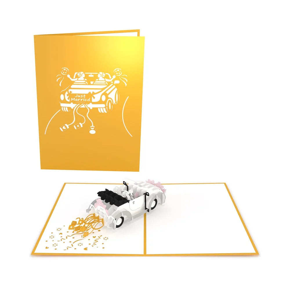 Lovepop Wedding Car Brides Pop-Up Card
