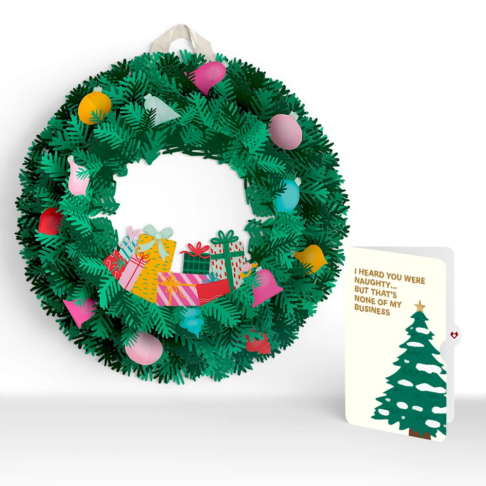Lovepop Christmas Joy Wreath and Funny Tree Sentiment Set Cream