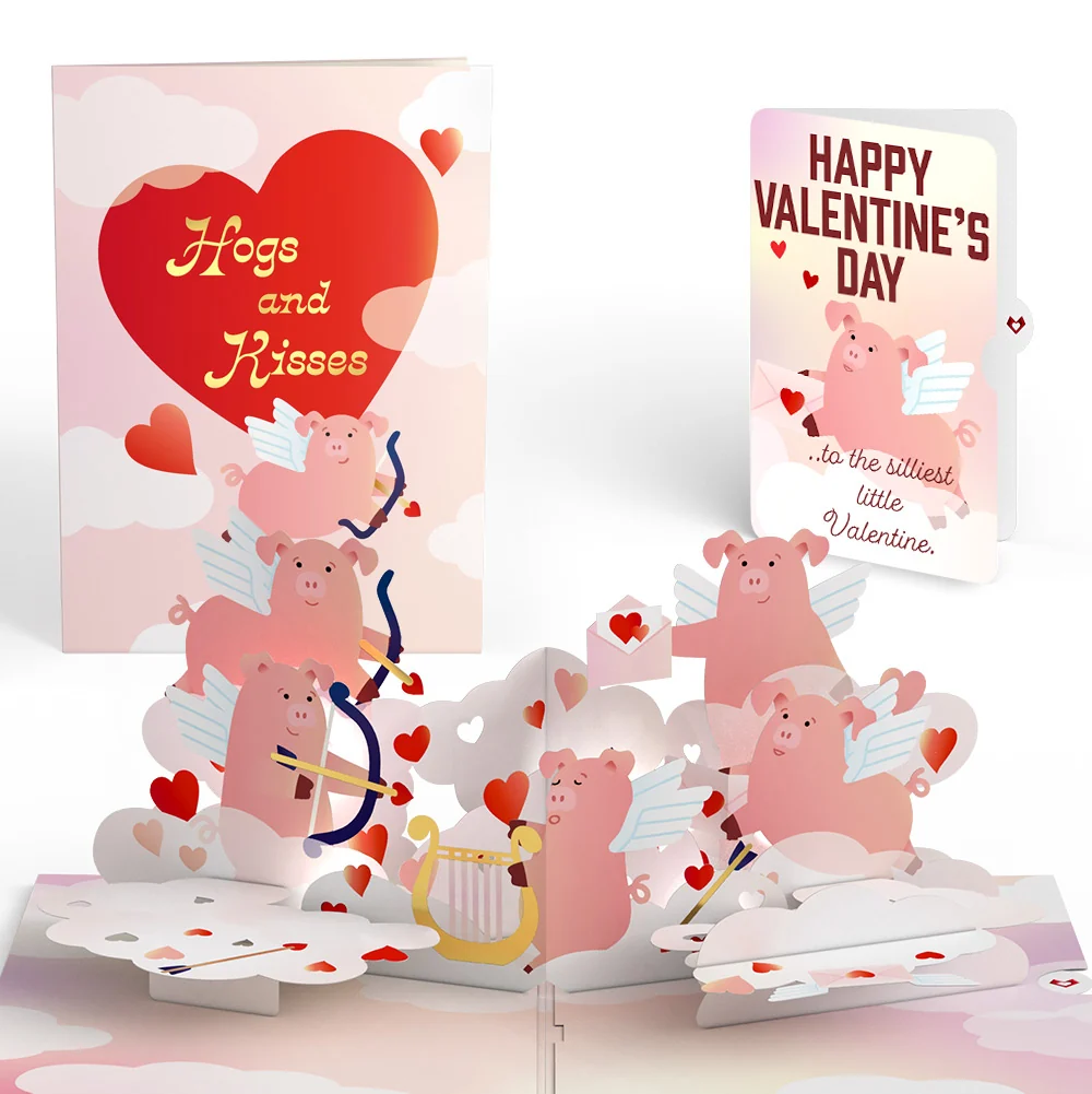 Lovepop Hogs and Kisses Valentine Music and Light Pop-Up Card and Sentiment Set for Kid