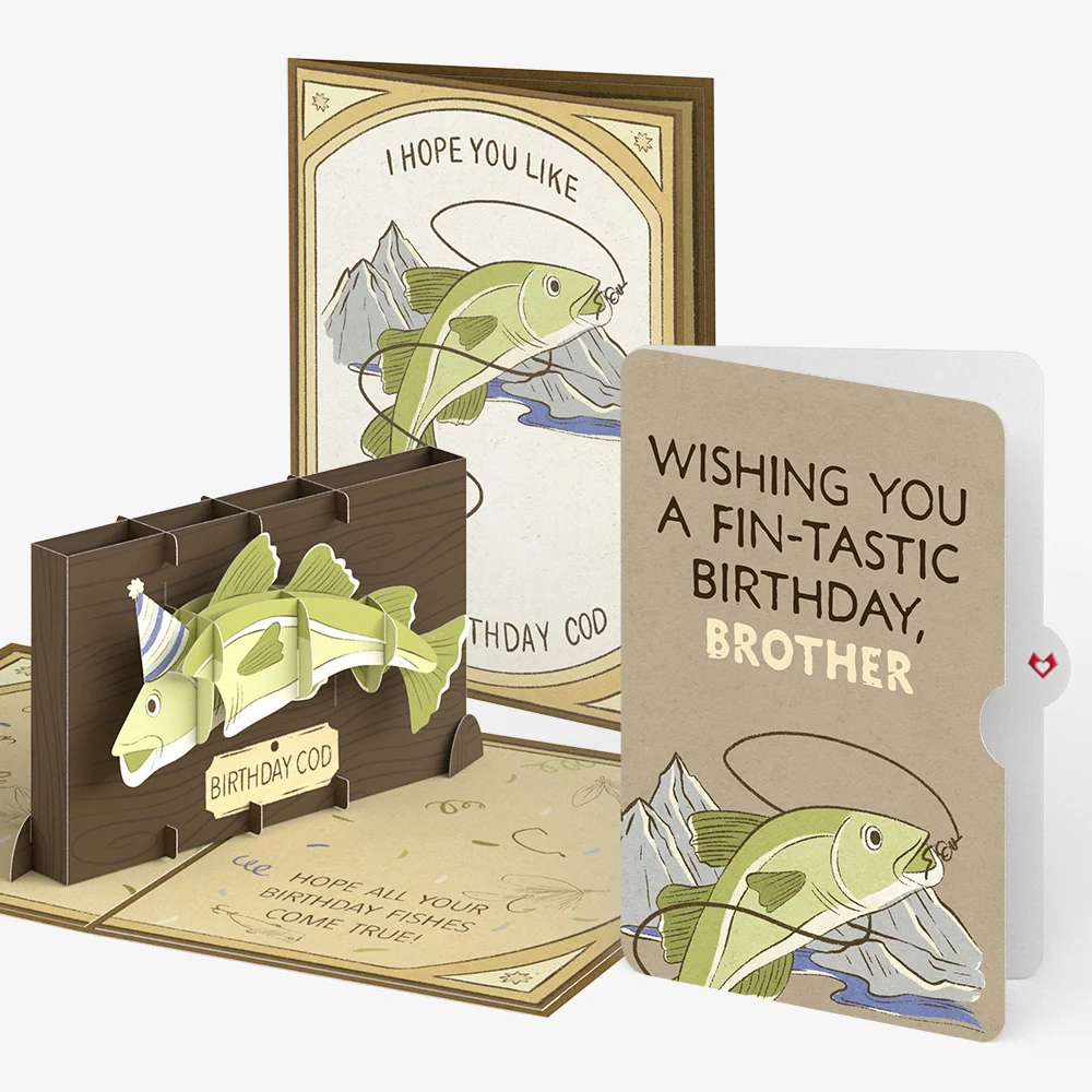 Lovepop Birthday Cod Pop-Up Card and Sentiment Set for Brother