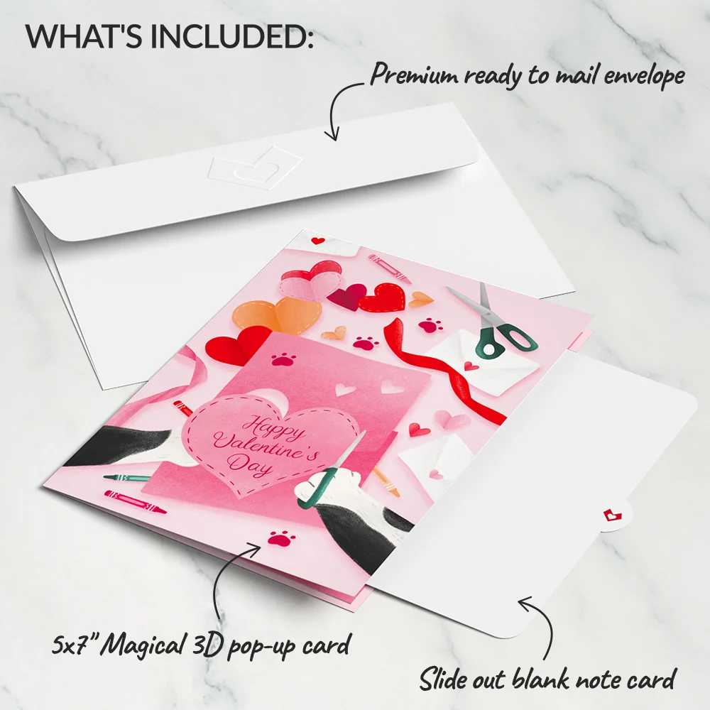 Lovepop Crafty Cat Valentine’s Day Surprise Pop-Up Card - Image 5