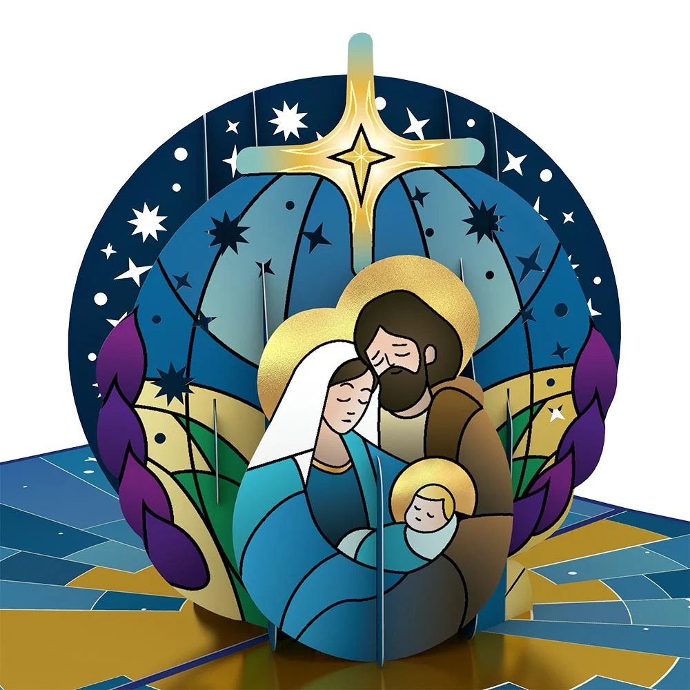 Lovepop Stained Glass Holy Family Pop-Up Card - Image 2