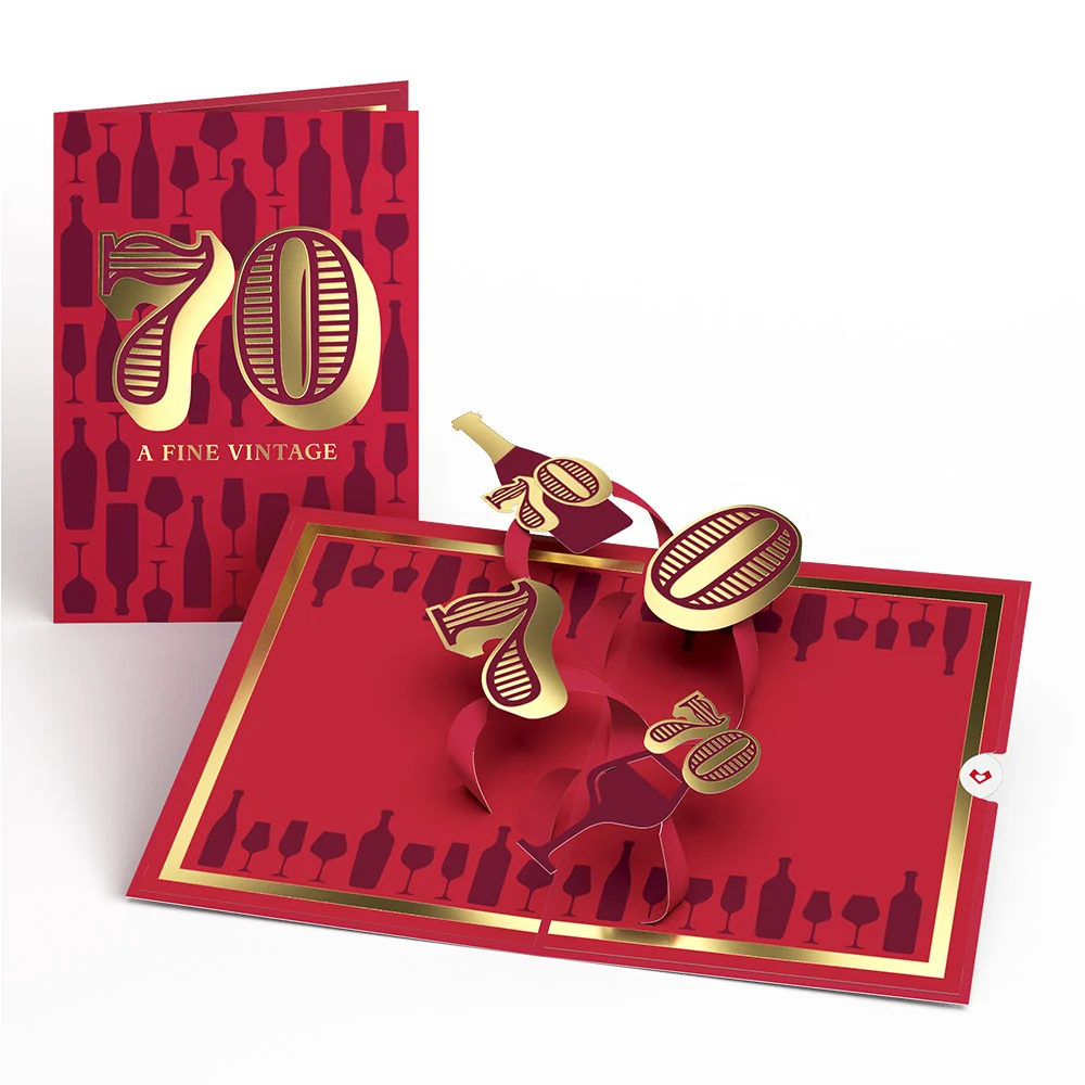 Lovepop A Fine Vintage 70th Birthday Pop-Up Card Bottle