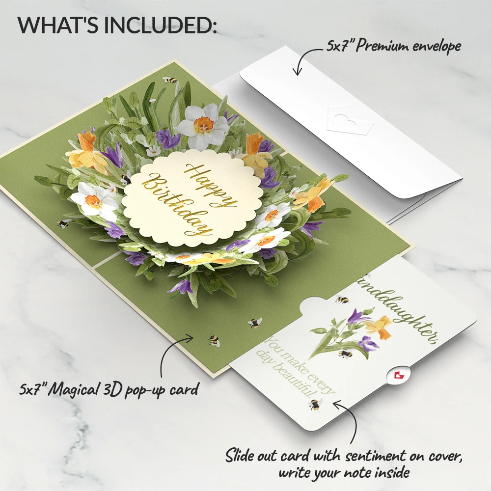 Lovepop Bloom Birthday Pop-Up Card and Sentiment Set for Granddaughter - Image 2
