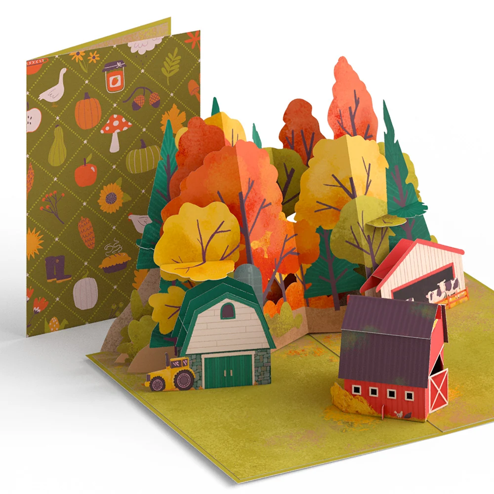 Lovepop Fall Rustic Farm Pop-Up Card