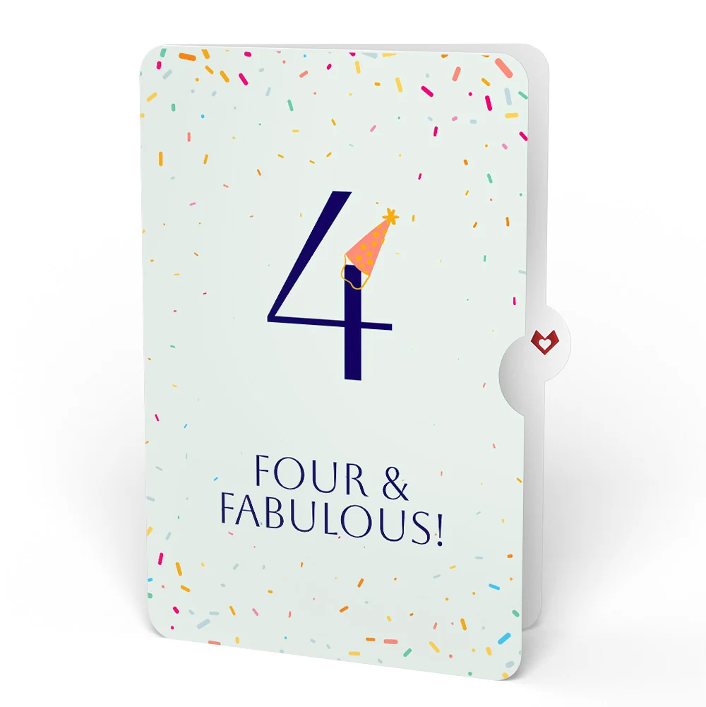 Lovepop Wishing You a Happy 4th Birthday Music and Lights Pop-Up Card and Party Hat Sentiment Set - Image 4