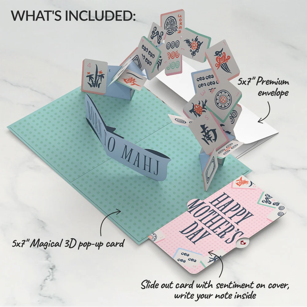 Lovepop Crack Bam Dot Mahjong Mother's Day Pop-Up Card and Sentiment Set - Image 2