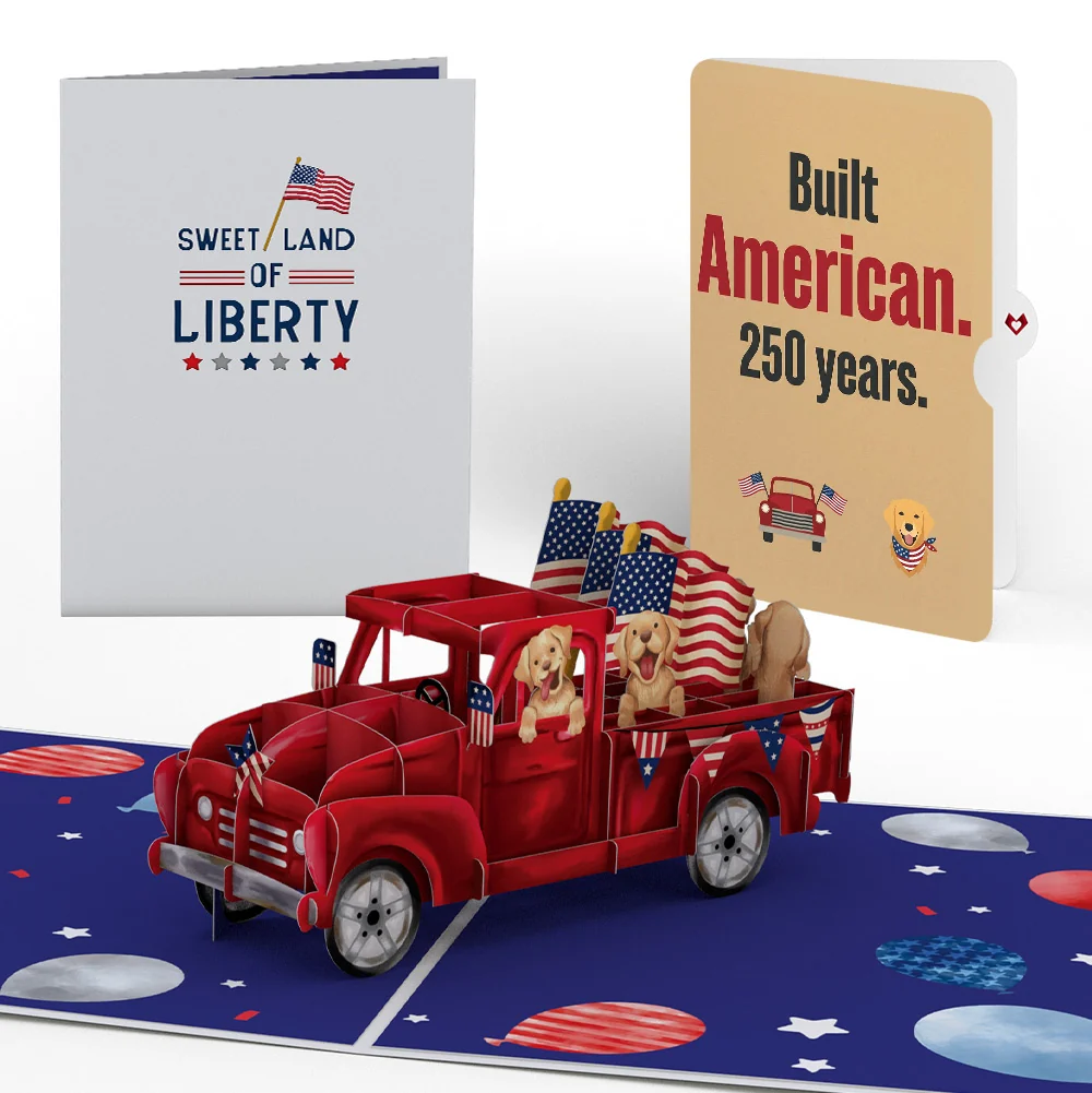 Lovepop Americana Truck 4th of July Pop-Up Card and Built American Sentiment Set