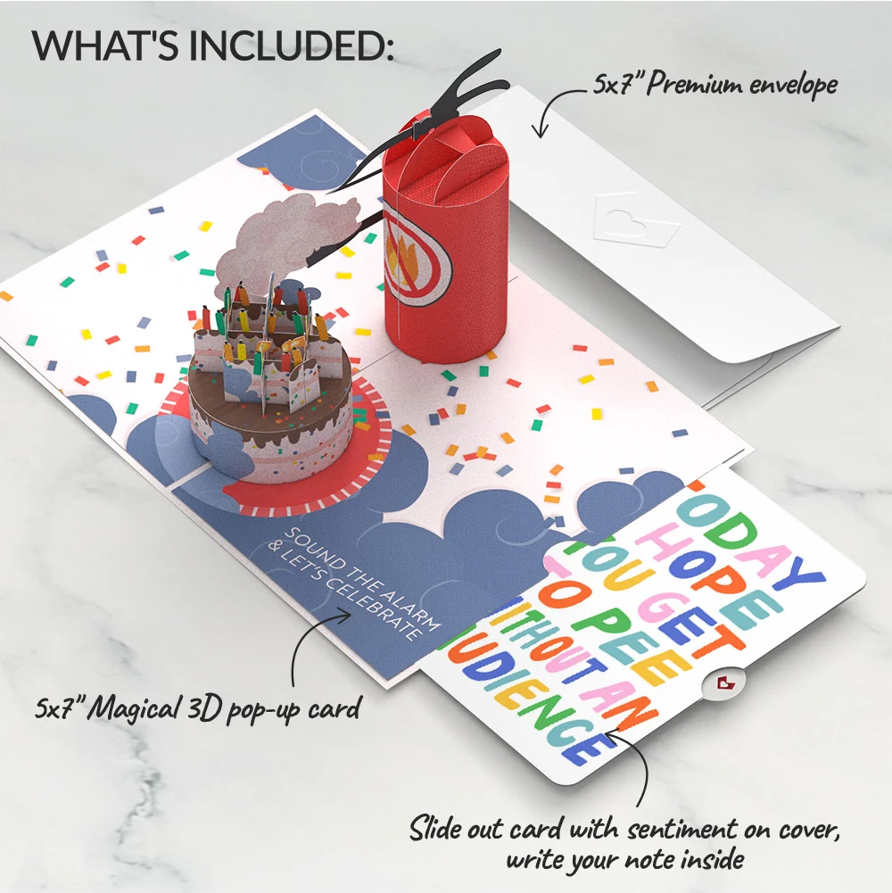 Lovepop Holy Smokes You're Old Birthday Pop-Up Card and Parenthood Humor Sentiment Set Candle - Image 2