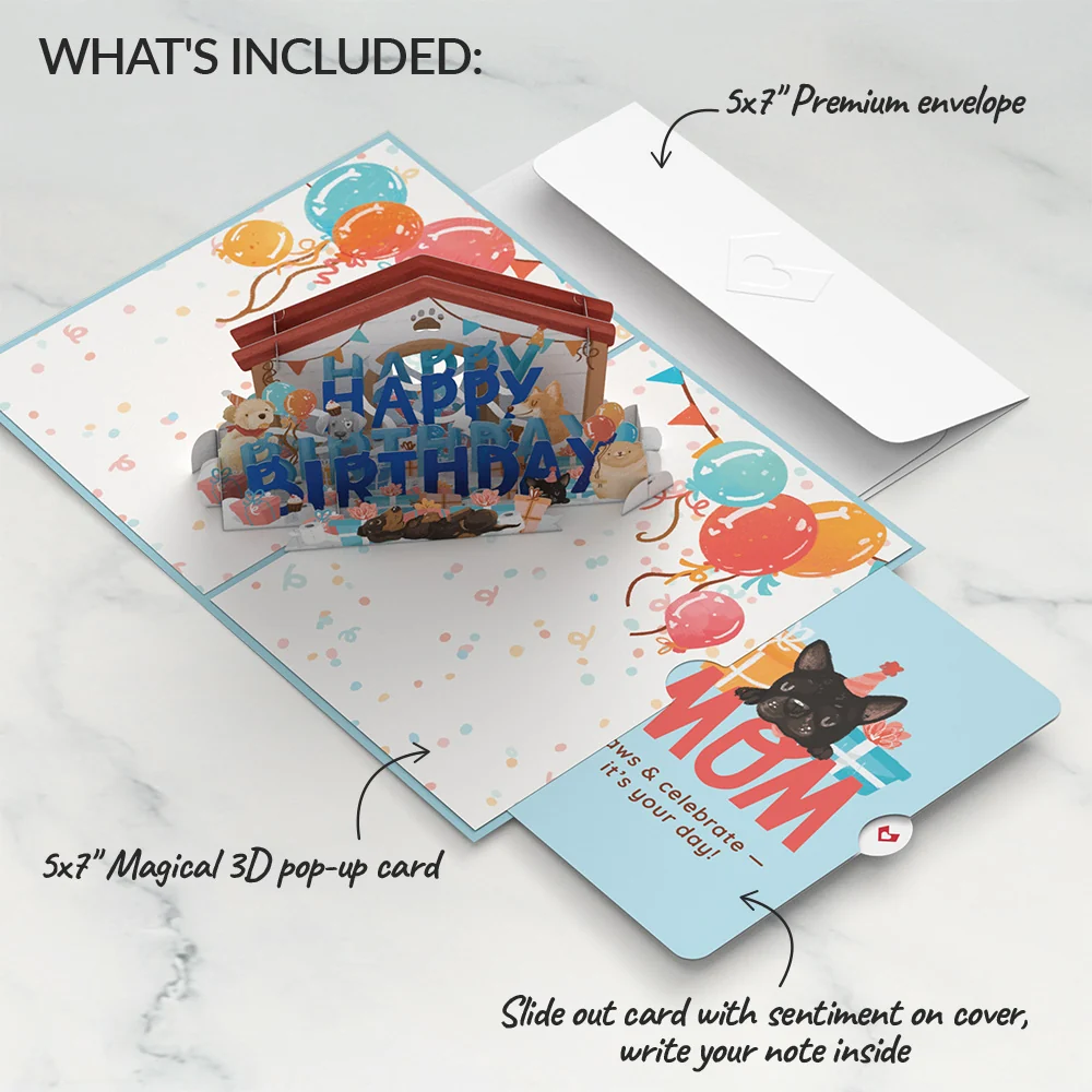 Lovepop Happy Birthday Dogs Pop-Up Card and Sentiment Set for Mom - Image 2