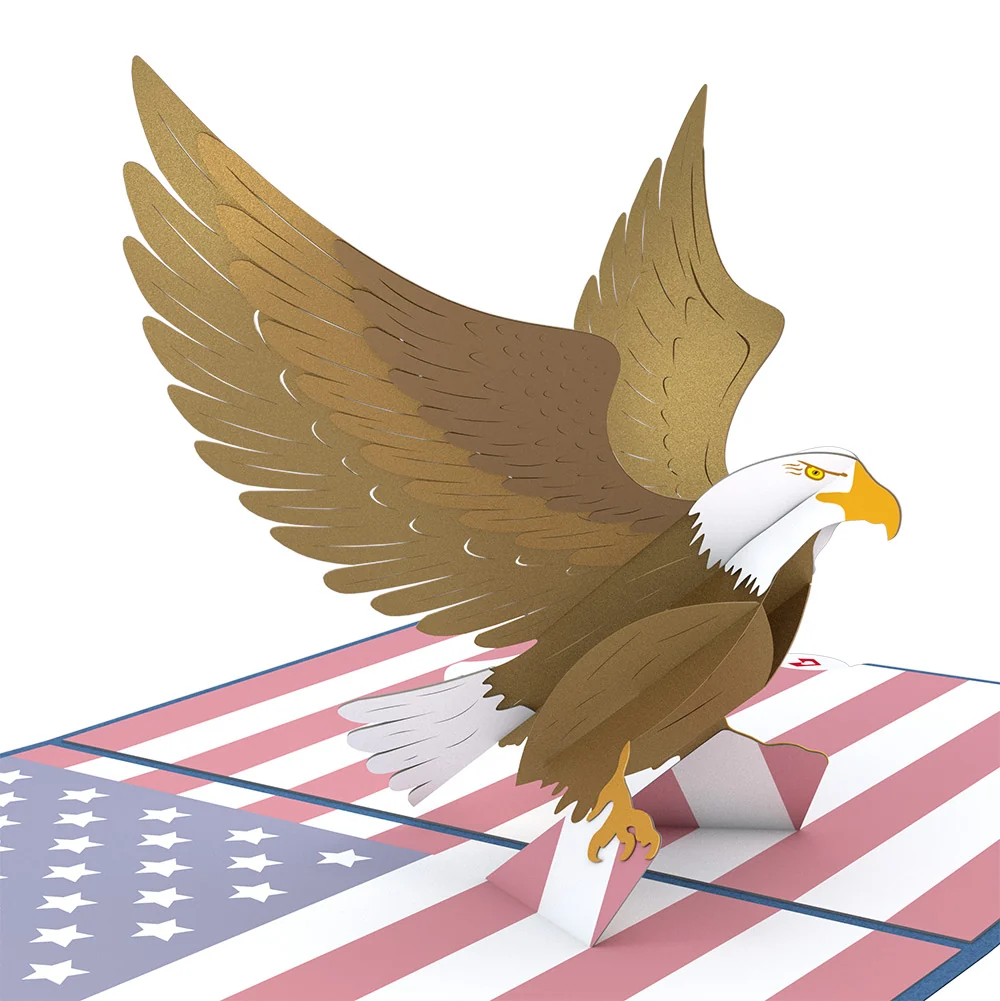 Lovepop Patriotic Eagle 4th of July Pop-Up Card and 250 Years of Freedom Sentiment Set Cream - Image 3