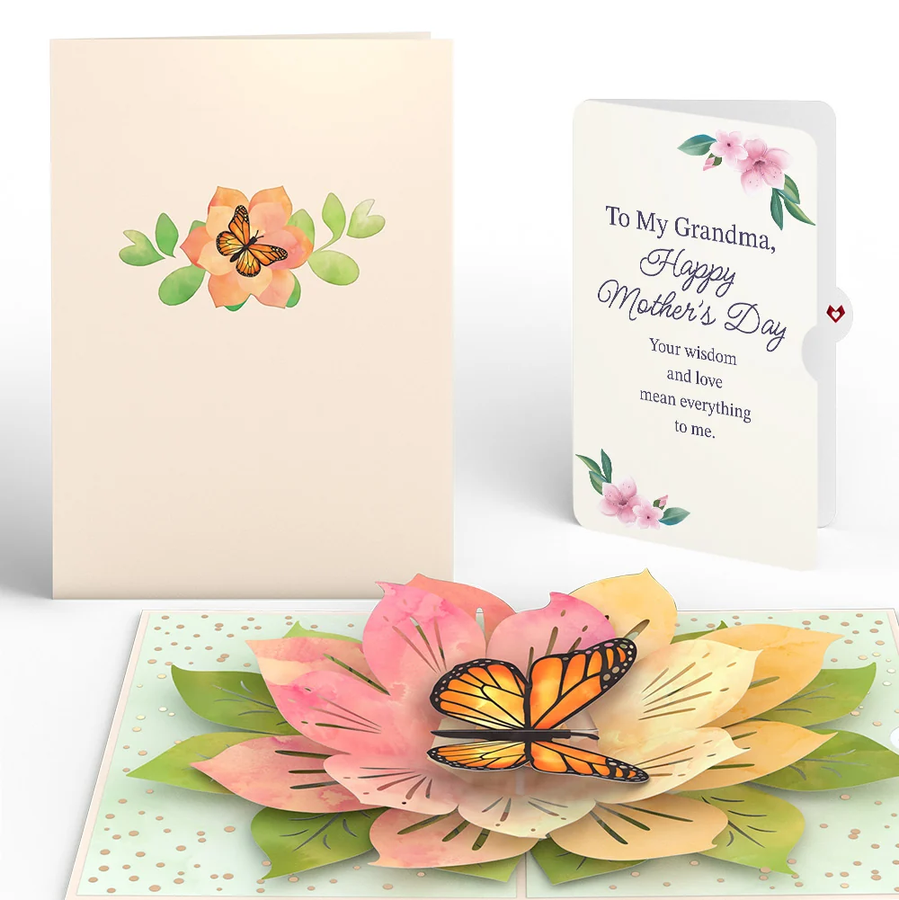 Lovepop Monarch Butterfly Bloom Mother's Day Pop-Up Card and Sentiment Set for Grandma