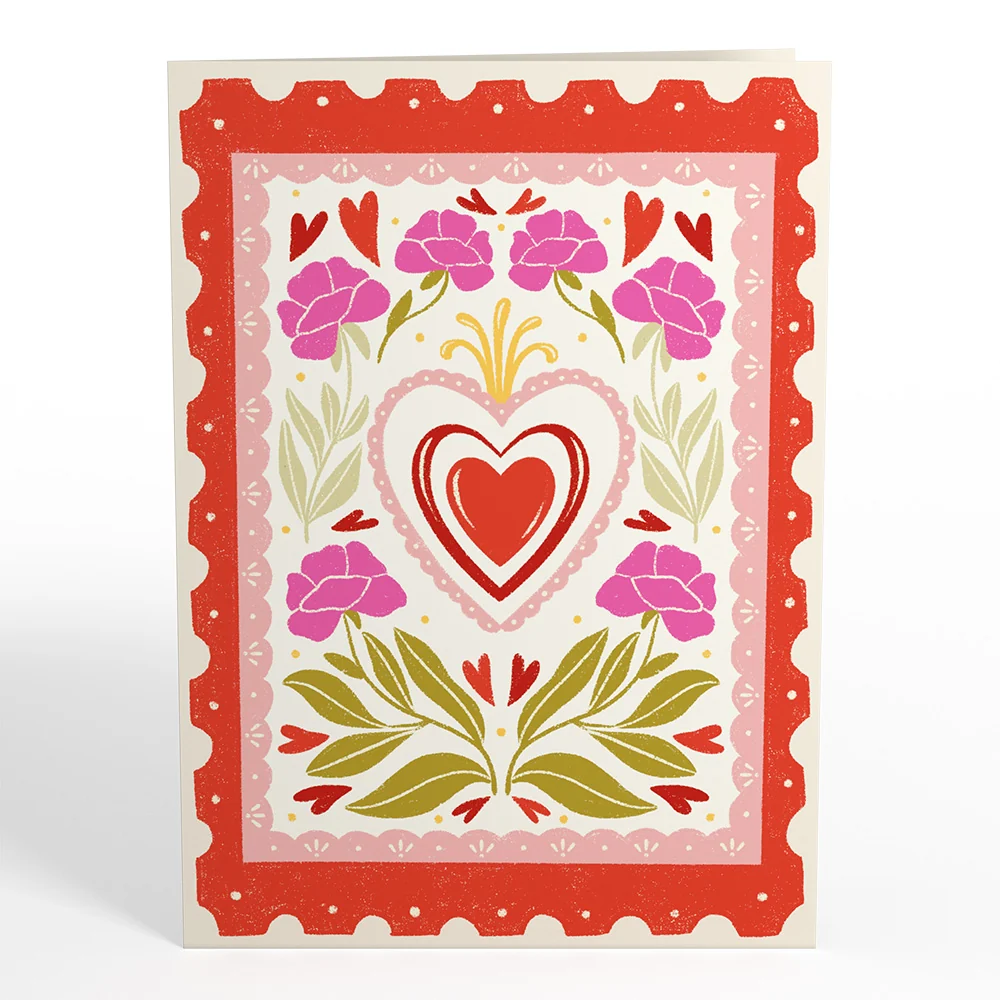Lovepop Vintage Floral Love You Heart Pop-Up Card - Image 5