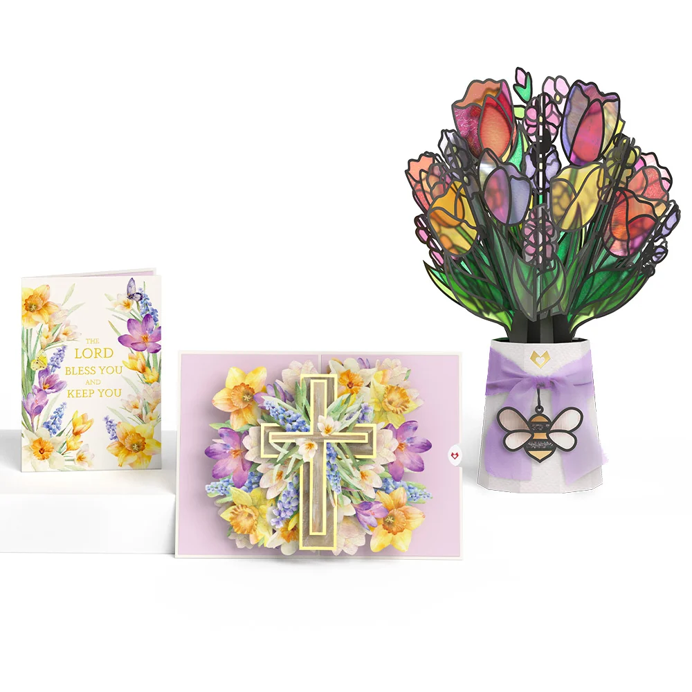 Lovepop The Lord Bless You Pop-Up Card & Suncatcher Bouquet Bundle