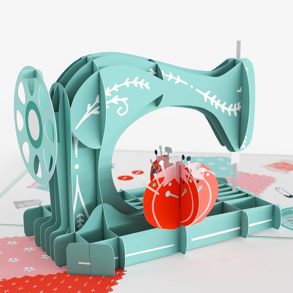 Lovepop Classic Sewing Machine Birthday Pop-Up Card and Dropped Stitches Sentiment Set - Image 3