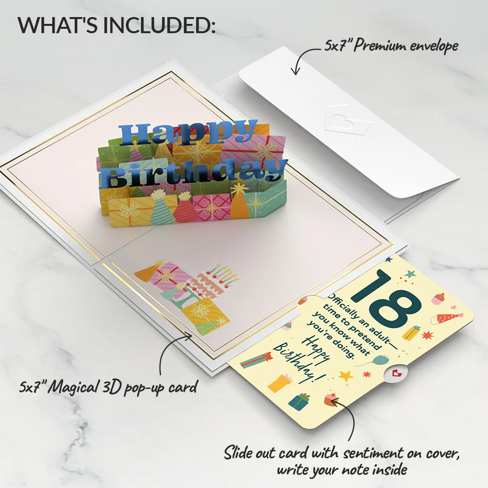 Lovepop Wishing You a Happy 18th Birthday Pop-Up Card and Sentiment Set - Image 2