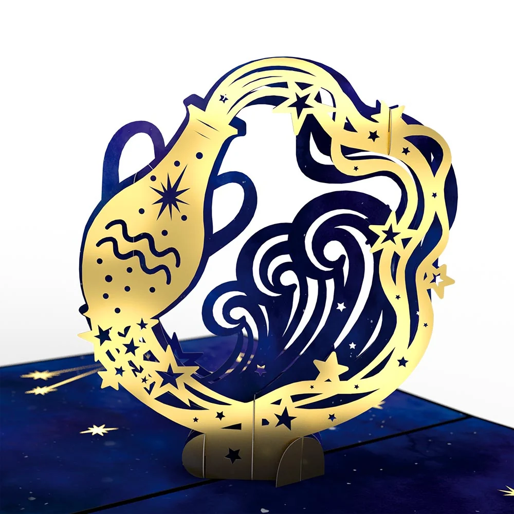 Lovepop Aquarius Zodiac Birthday Pop-Up Card - Image 2