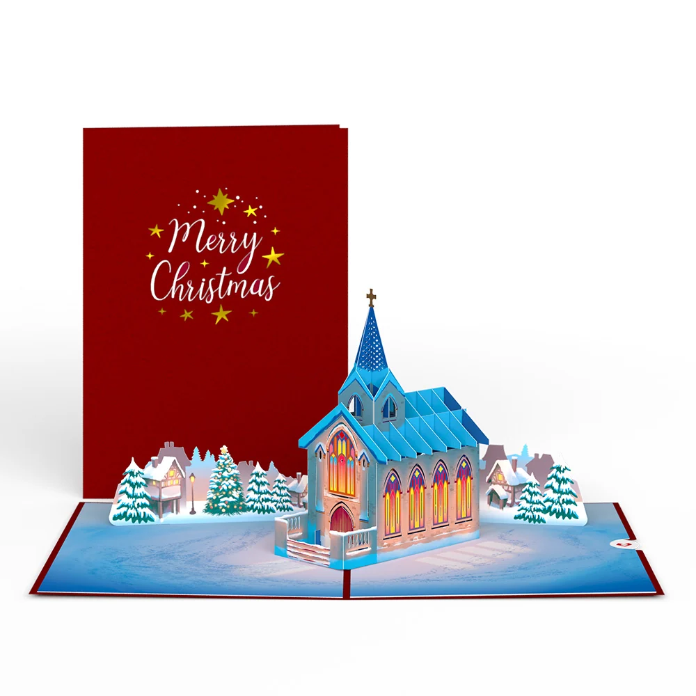 Lovepop Stained Glass Christmas Chapel Pop-Up Card