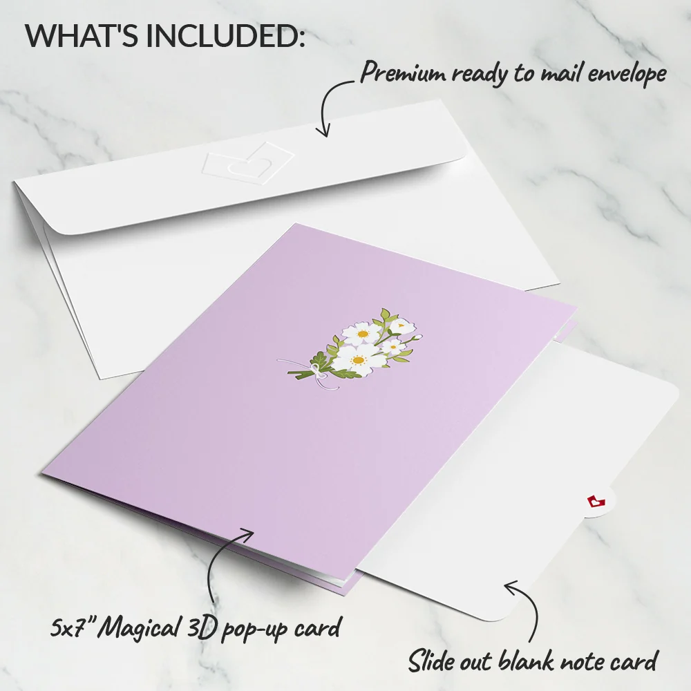 Lovepop Frilly White Poppy Pop-Up Card - Image 5