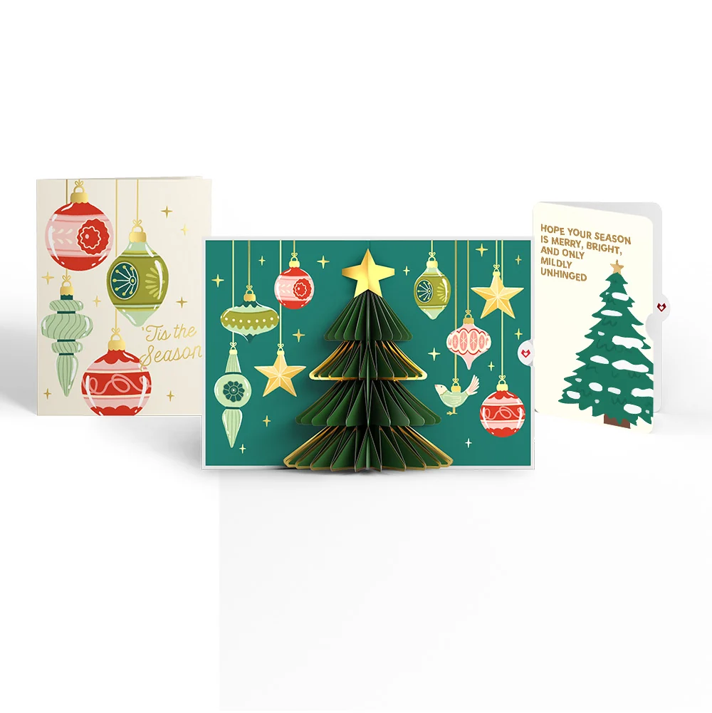 Lovepop Tis the Season Christmas Tree Pop-Up Card and Blessing Sentiment Set Cream