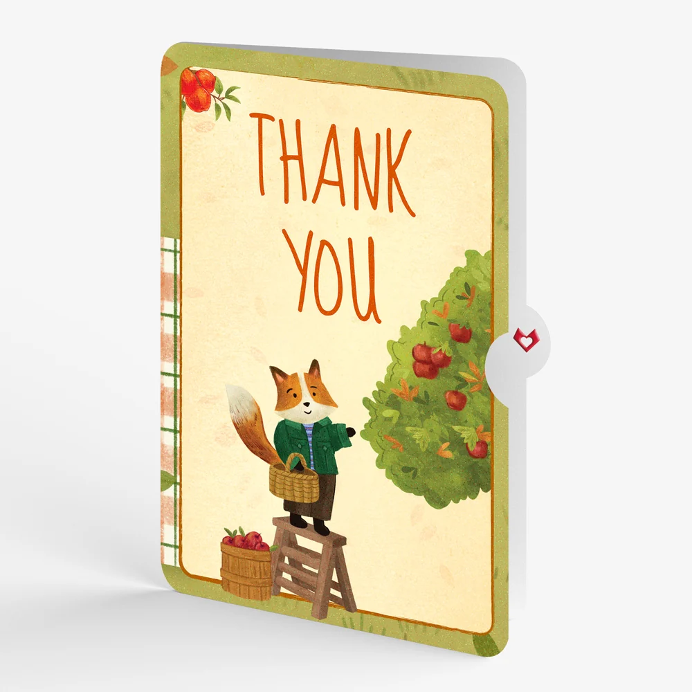 Lovepop Woodland Animals Autumn Greetings Thank You Pop-Up Card and Sentiment Set Basket - Image 4