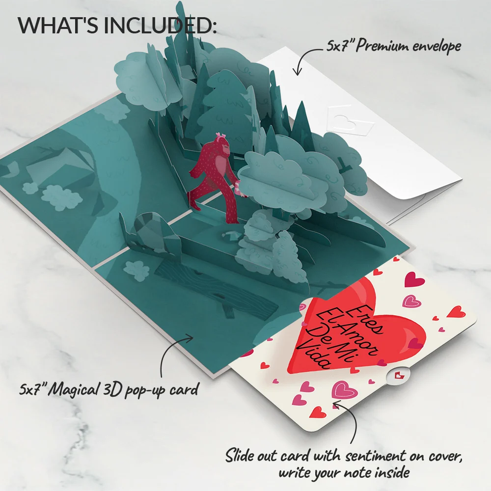 Lovepop Searching for a Valentine Like You Bigfoot Eres El Amor De Mi Vida Valentine Pop-Up Card and Sentiment Set - Image 2