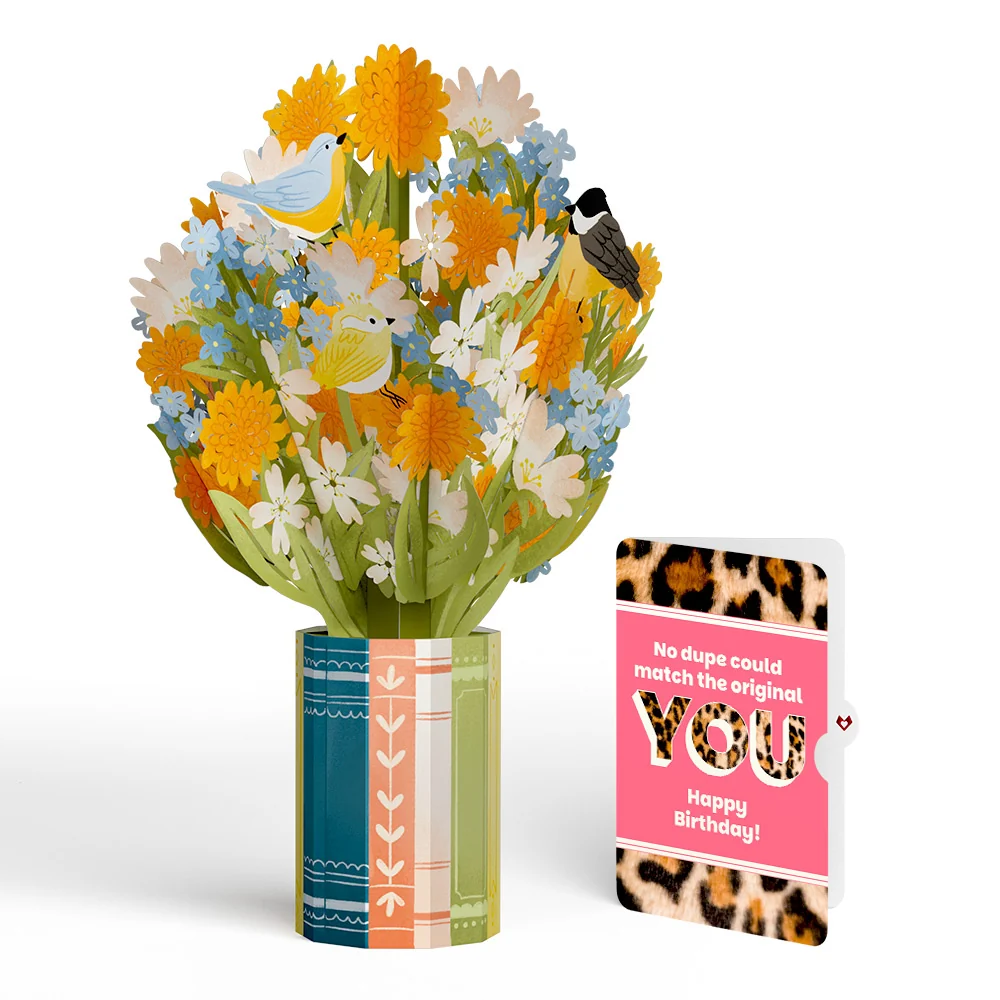 Lovepop Spring Joy Birthday Bouquet and The original YOU Sentiment Set Vase
