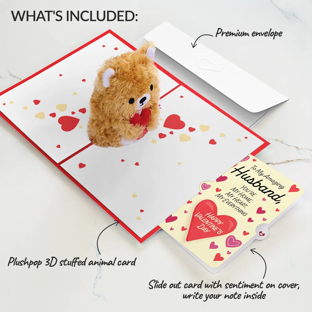 Lovepop You're The Beary Best Valentine Plushpop Card and Sentiment Set for Husband - Image 2