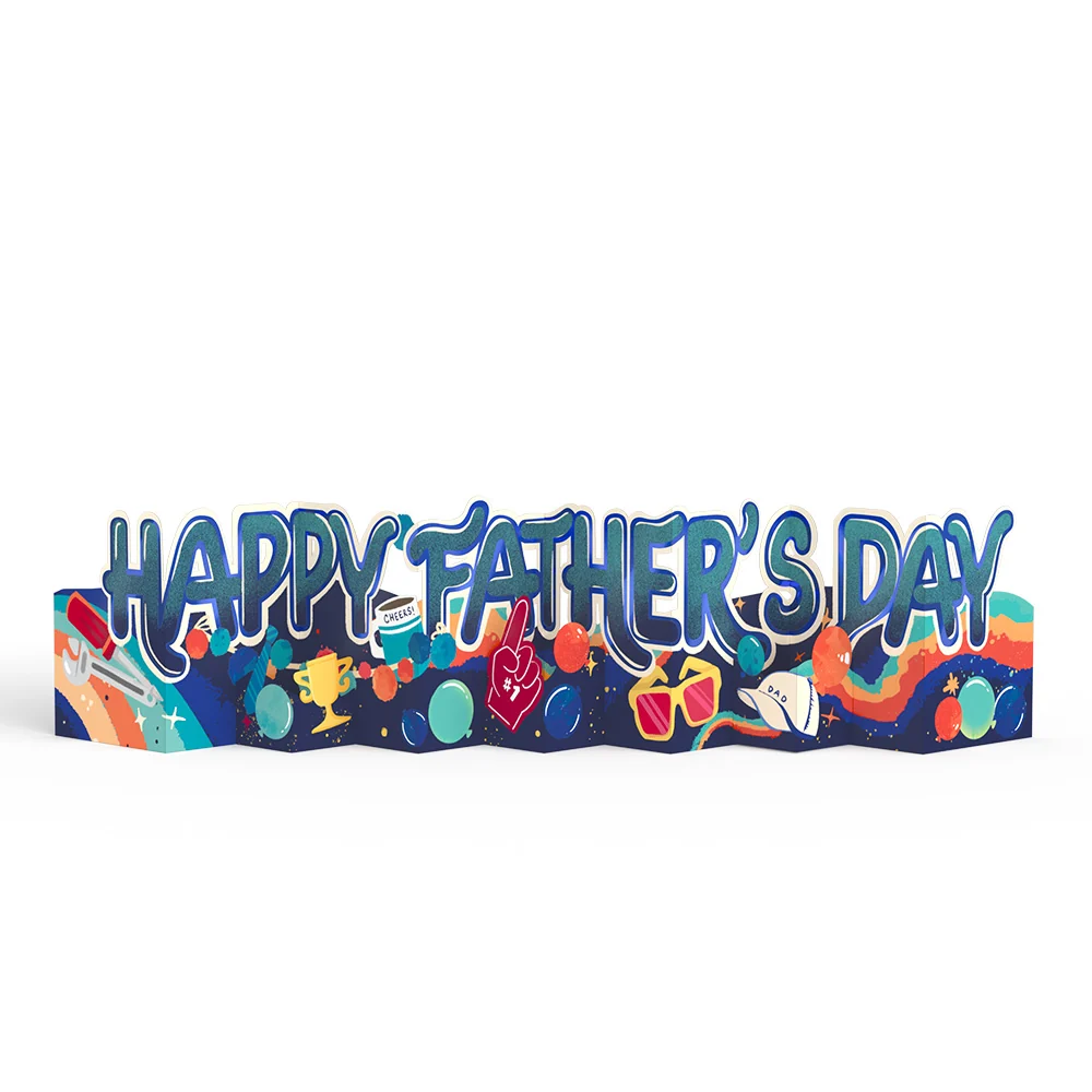Lovepop Happy Father's Day Loooooong Card (Expands to 2 feet) Coffee - Image 5