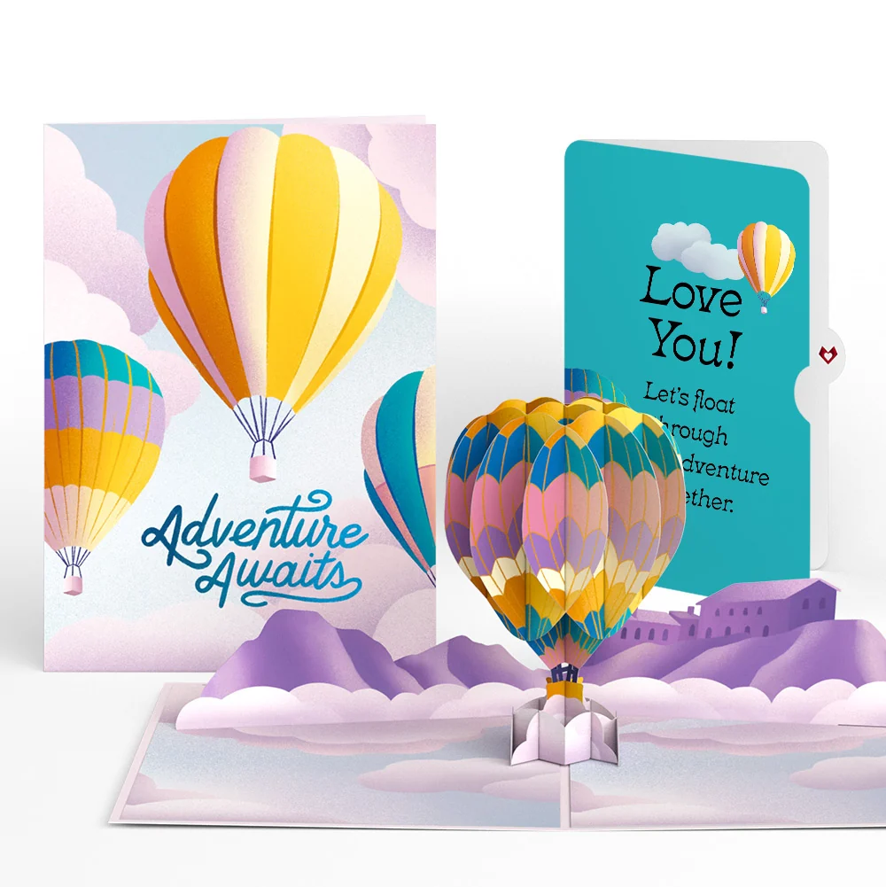 Lovepop Adventure Awaits Hot Air Balloon Love Pop-Up Card and Sentiment Set Basket